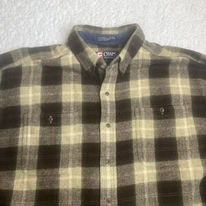 Vintage Chaps Ralph Lauren men's brown earth tone flannel wool acrylic‎ heavy xl